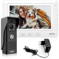 Eura '' portier vidéo VDP-45A3 ''ALPHA'' blanc couleur 7'' soutien 1 entrée A31A145c
