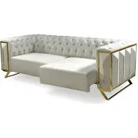 AEA Verstellbare Chesterfield Couch Multifunktion Sofa Dreisitzer Big Beige Gold