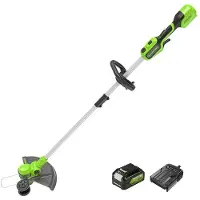 Greenworks Débroussailleuse sans fil 24V, idéale pour les petits et moyens jardins, avec une largeur de coupe de 30 cm