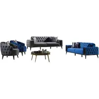 Xl Moebel Gmbh Sofagarnitur Sofa 3+3+1+1 Sitzer Wohnzimmer Set 4tlg Sofas Modern Schwarz Blau