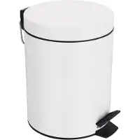 Spirella 7610583163868, 3 litres, forme ronde, acier, blanc, avec pédale, 17 cm