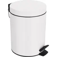 Spirella 7610583163950, 5 litres, forme ronde, acier, blanc, avec pédale, 19 cm