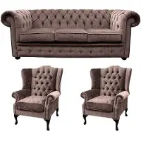 AEA Sofagarnitur Chesterfield Design Set Polster Couch Garnituren Leder #457