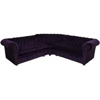 AEA Lila Luxus Chesterfield Eck Couch Sofa Polster Sitz Garnitur Textil Stoff Sofas