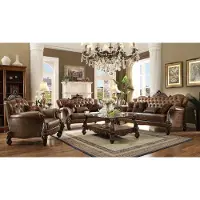 AEA Ledersofa Barock Stil Rokoko Leder Sofa Couch Polster Sitz 3 Sitzer Dreisitzer