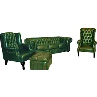 AEA Chesterfield Sofagarnitur Sofa Couch Polster Sitz Set 2x Ohrensessel 3 Sitzer