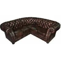 AEA Ecksofa Sofa Ledersofa Polster Couch Eck Garnitur Chesterfield Wohnlandschaft