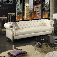 AEA Design Chesterfield Sofagarnitur 3 Sitzer Couch Leder Polster Modern Luxus Sofa