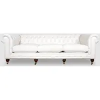 AEA XXL Sofa 4 Sitzer Couch Chesterfield Polster Sitz Garnitur Leder Weiß
