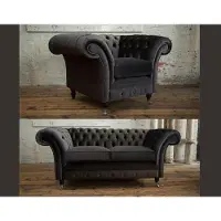 AEA 3+2+1 Sofagarnitur Chesterfield Polster Sofa Leder Sofas Couchen Couch