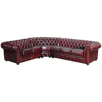 AEA Chesterfield Ecksofa Croton Ledersofa Sofa Couch Polster Garnitur Wohnlandschaft