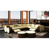 AEA Canapé d'angle Canapé en cuir - Designer Couchgarnitur Sitz Polster Wohnlandschaft L