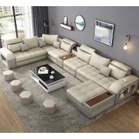 AEA Canapé d'angle en forme de U, meuble de salon, ensemble de canapés, luxe, rembourrage moderne, canapé relax, sofa