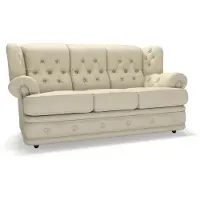 AEA Sofa Couch Sitz Garnitur 3 Sitzer Polster Hohe Rückenlehne Chesterfield Leder