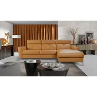 AEA Design Eck Wohnlandschaft Sofa Couch Polster Sitz Garnitur Leder Sofas Orange
