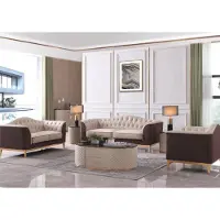 AEA Luxus Möbel Sofagarnitur Couch Sofa Polster 3+2+1 Sitzer + Couchtisch Holz 4tlg