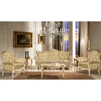 AEA Italienische Sitzgarnitur Klassische Möbel Sitz Polster Set Sofa Couch 4tlg.