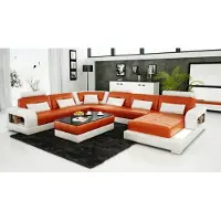 AEA Ecksofa Polster Couch Leder Ecksofa Wohnlandschaft U-Form