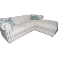 AEA Sofa Samt Ecksofa Chesterfield Textil Stoff Eckcouch Polster Couch Eckgarnitur