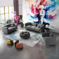 AEA Designer Chesterfield Sofagarnitur Sofa Couch Polster Set Samt 321 Sitz Couchen