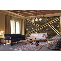 Xl Moebel Gmbh Canapé de luxe Canapé Meuble rembourré Ensemble 3+3 sièges avec table basse Meubles Loft