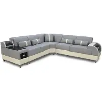 AEA Ecksofa L-Form Sofa Couch Design Polster Modern Eckgarnitur Grau