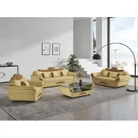 AEA Couchgarnitur Sofagarnitur Ledersofas Sofa Komplette 3tlg Sofas Braun