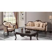 AEA Canapé Chesterfield Ensemble de canapés Tissu Canapé Beige Set