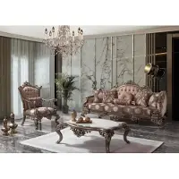 AEA Canapé Chesterfield Ensemble de canapés Tissu Canapé Beige Set canapé