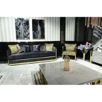 AEA Luxus Einrichtung Wohnzimmer Möbel Sofa Set 3+1 Sitz Sofagarnitur Schwarz
