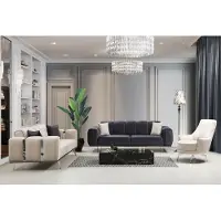 Xl Moebel Gmbh Canapé de luxe trois places Fauteuil Canapé Beige Canapé en tissu 3pcs