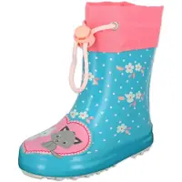 Beck Bottes en caoutchouc 'Kätzchen' écru / turquoise / gris / rose