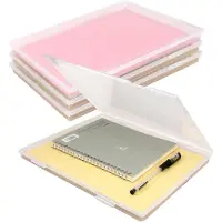 Merkloos 4 boîtes de rangement étanches format A4 - Classeurs transparents pour le bureau et l'école