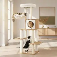 Merkloos Arbre à chat de 148 cm de hauteur, avec des poteaux en sisal pour faire ses griffes