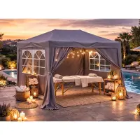 Merkloos Pavillon de jardin gonflable, dimensions 2 x 3 mètres, avec 4 panneaux latéraux
