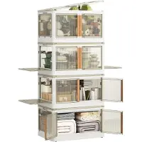 Merkloos Lot de 4 boîtes de rangement transparentes avec couvercle, capacité de 100 litres
