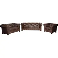 AEA Canapé en cuir Canapé Ensemble de canapés 3+2 places Design Canapé Chesterfield