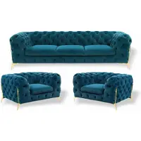 AEA Chesterfield Ensemble de canapés design 311 Siège Canapé Tissu Garniture Ensemble de coussins