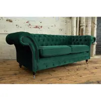 AEA Sofa 3 Sitzer Couch Chesterfield Polster Sitz Garnitur Leder design Samt