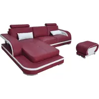 AEA Leder Eck Sofa mit USB Luxus Garnitur Ecke Sofas Couchen Polster Wohnlandschaft