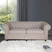 AEA jvmoebel  - Textile Canapé - Beige Rembourrage Canapé trois places Garniture triple