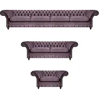 AEA Chesterfield Lila Garniture Canapé complet Set Sièges modernes 3pcs