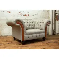 AEA Design Chesterfield Tissu Fauteuil 1.5 place Coussin Canapés Lounge Club Nouveau