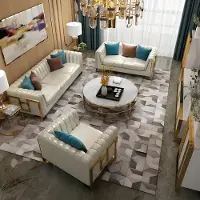 AEA Luxus Möbel Sofagarnitur Couch Sofa Polster 3 2 1 Sitzer Couchtisch Holz 4tlg.