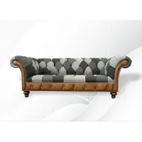 AEA Chesterfield Multicolore 3 places Canapé 3 places Design Canapé Coussin Textile