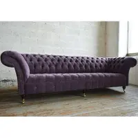 AEA Violet Canapé Chesterfield Coussin 4 places Siège Canapé Garniture Textile