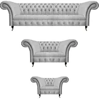 AEA Ensemble de canapés 3 pièces textiles Salon Set 4+2+1 Moderne Chesterfield