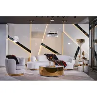 Xl Moebel Gmbh Ensemble de canapés modernes Fauteuil blanc trois places de luxe Table basse noble