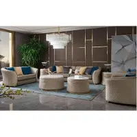 AEA Luxus Möbel Sofagarnitur Couch Sofa Polster 421 Sitzer mit 2x Couchtisch 5tlg.