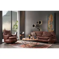 AEA Luxe US Western Sofagarnitur Couch Loft Möbel 3+1 Sitzer Sofa Fauteuil 2 pcs. Neuf